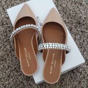 Kurt Geiger Flat Mules Women Camel 9.5.